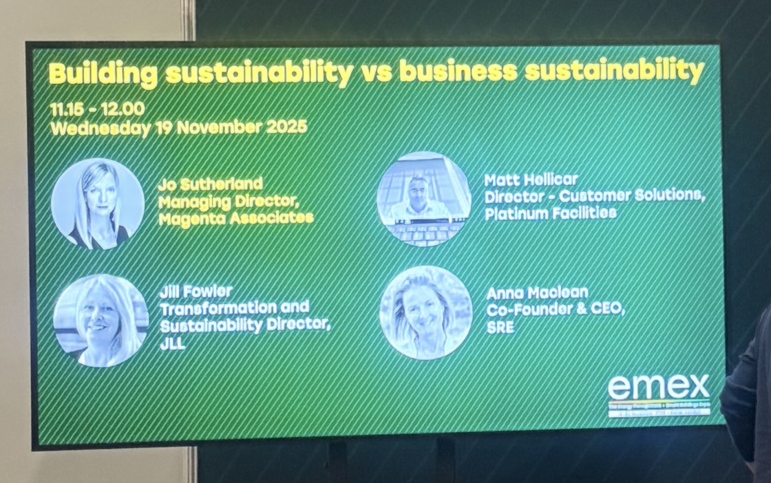 Building sustainability vs business sustainability panel slide