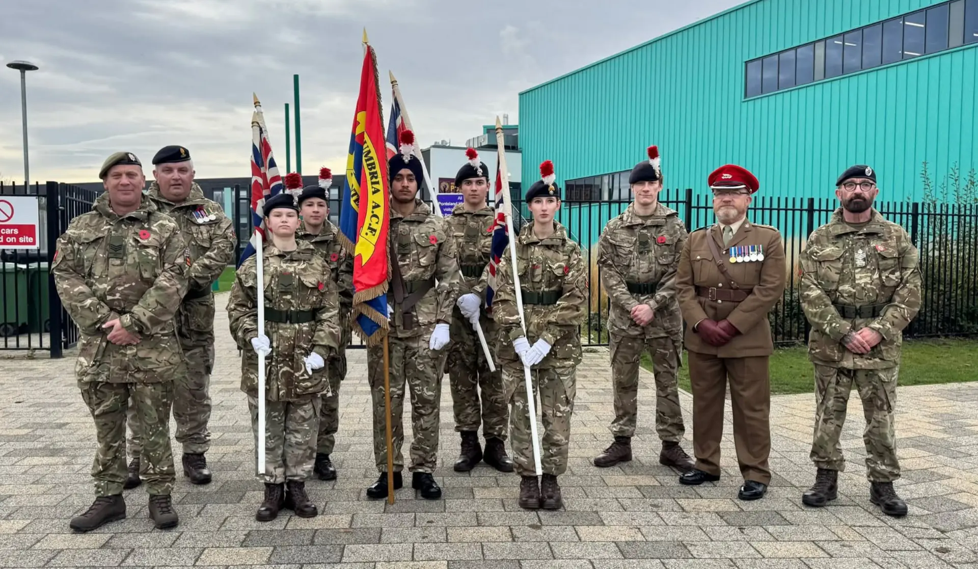 Mick Anderson with Army Cadet Force members at a community event